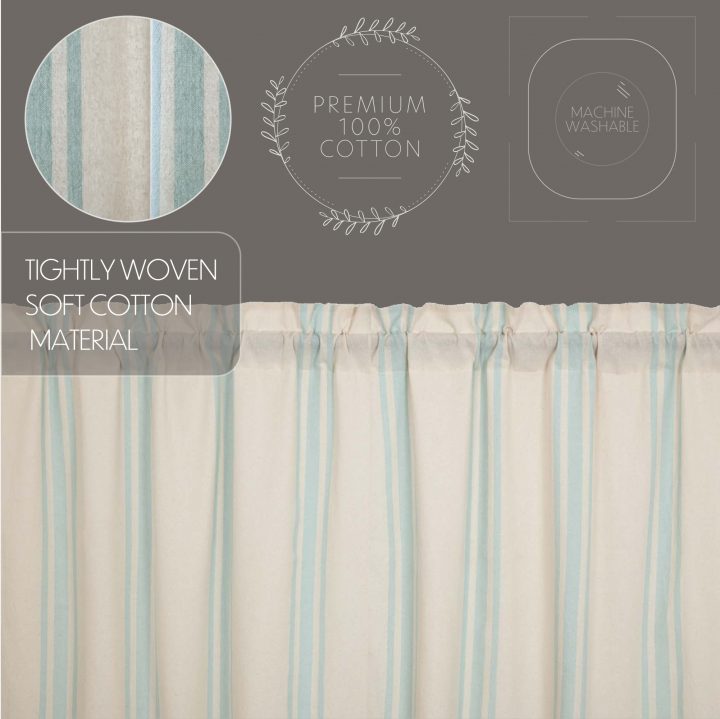 Grain Sack Aqua Valance 16x72