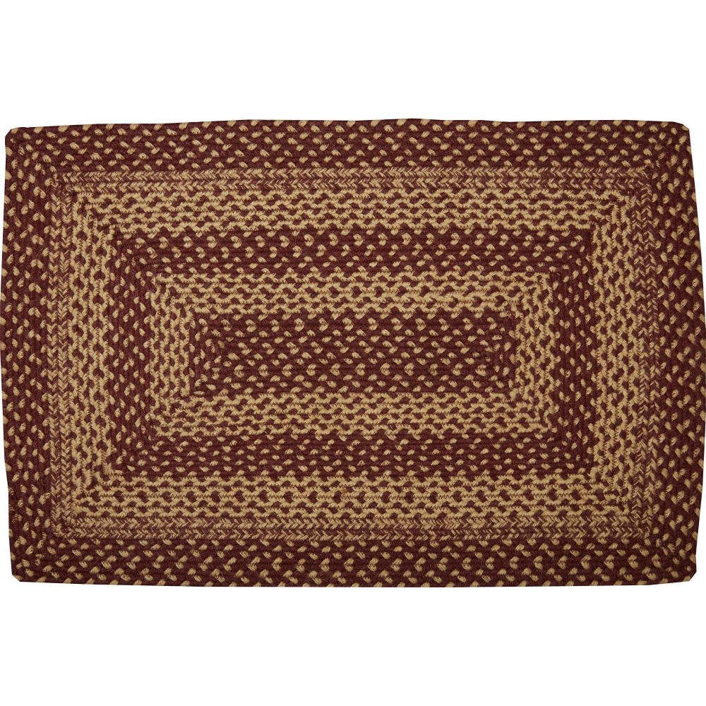 Burgundy Tan Jute Rug Rect 20x30