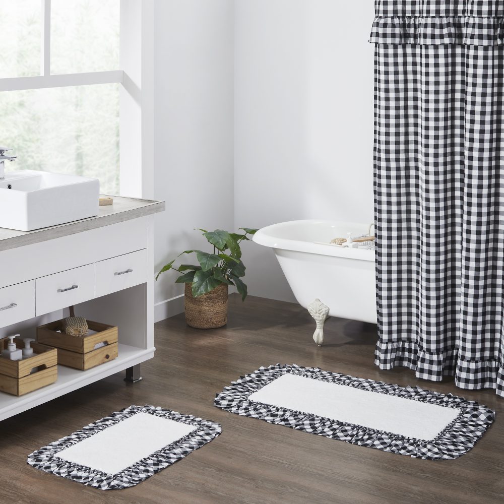 Annie Buffalo Black Check Bathmat 20x30