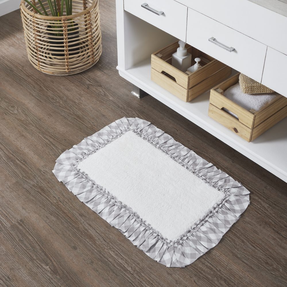 Annie Buffalo Grey Check Bathmat 20x30