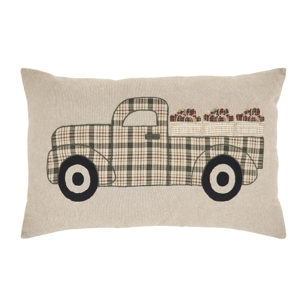 Cider Mill Applique Apple Truck Pillow 14x22