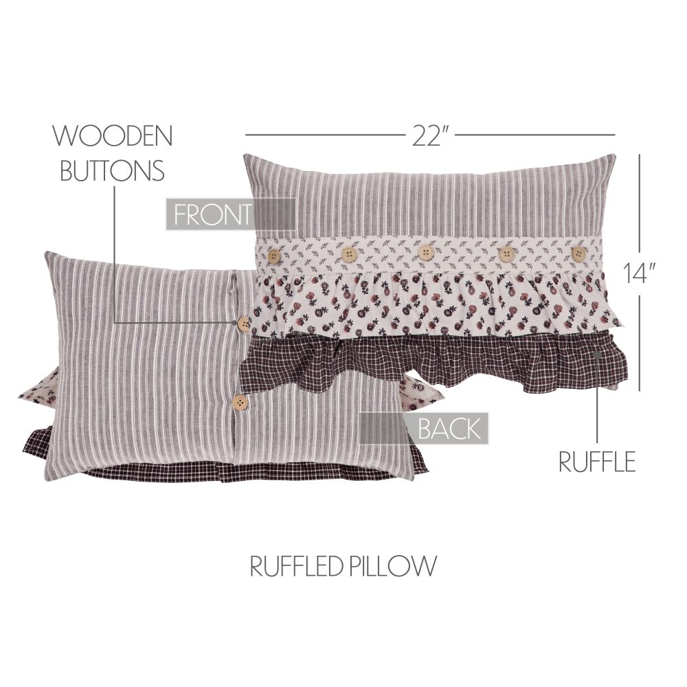 Florette Ruffled Pillow 14x22