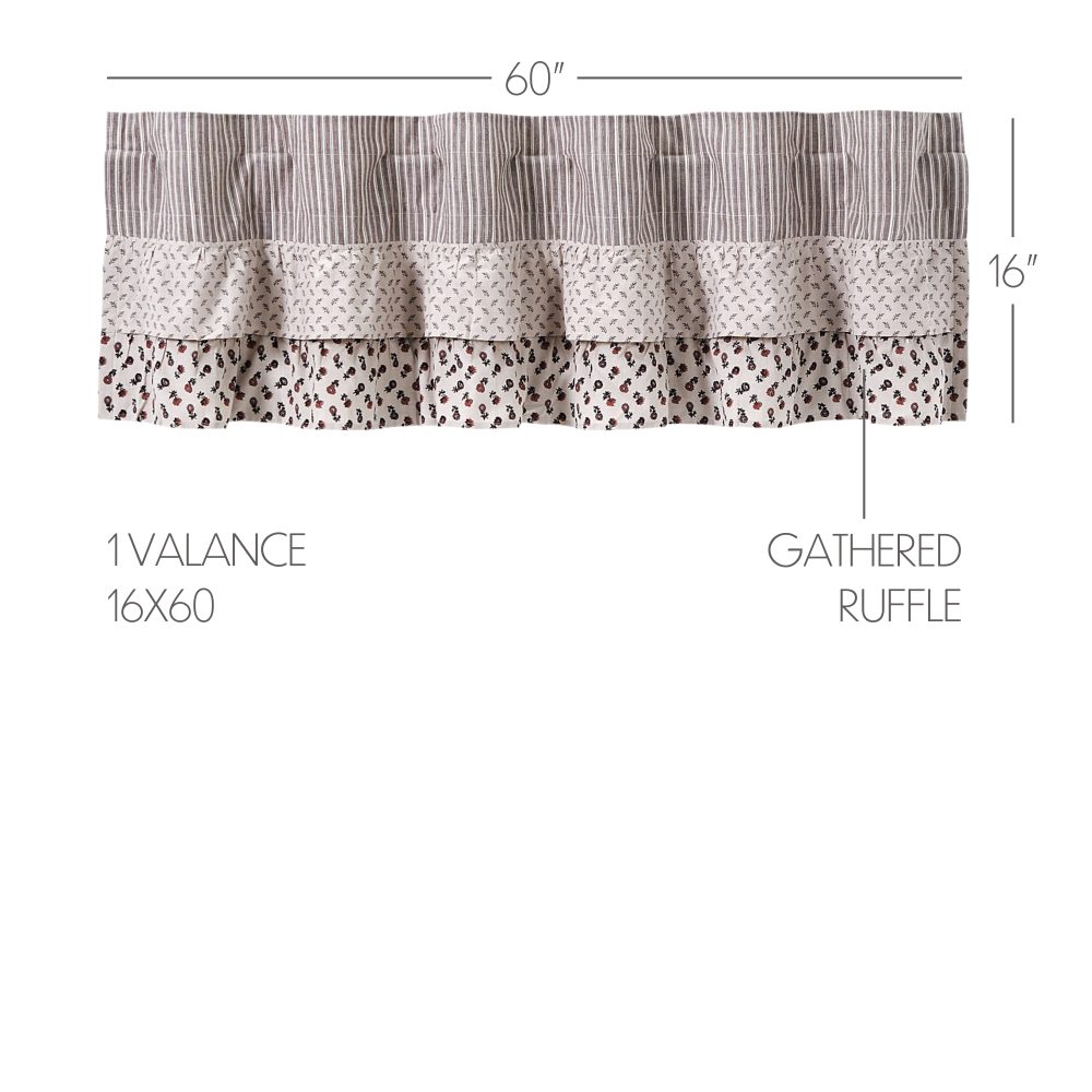 Florette Ruffled Valance 16x60