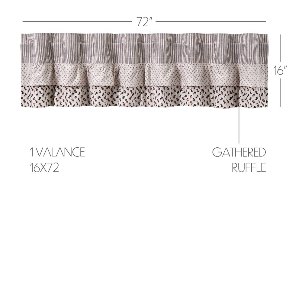 Florette Ruffled Valance 16x72