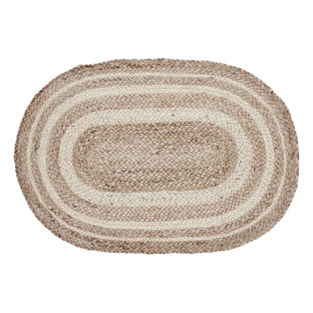 Natural & Creme Jute Rug Oval 20x30