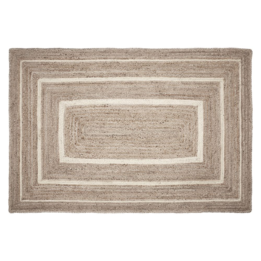 Natural & Creme Jute Rug Rect w/ Pad 48x72