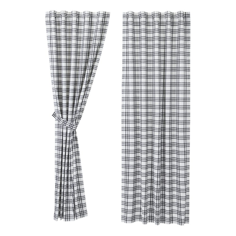 Sawyer Mill Black Plaid Panel Set of 2 84x40