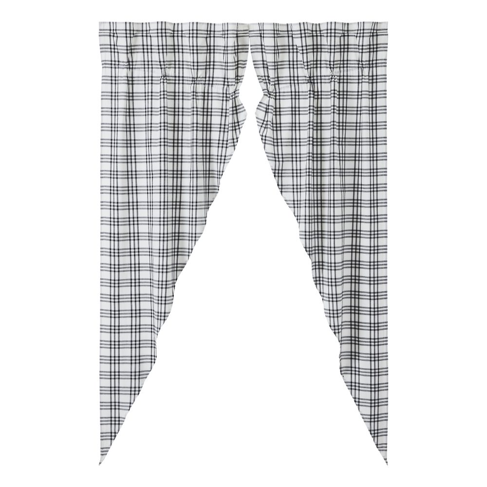 Sawyer Mill Black Plaid Prairie Long Panel Set of 2 84x36x18