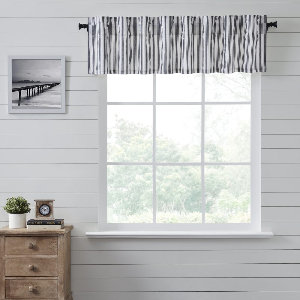 Sawyer Mill Black Ticking Stripe Valance 16x72