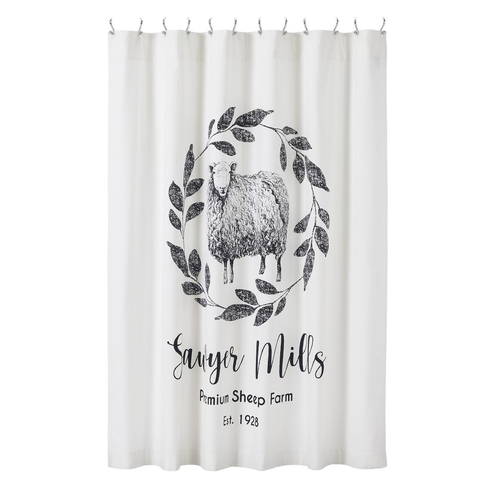 Sawyer Mill Black Sheep Shower Curtain 72x72