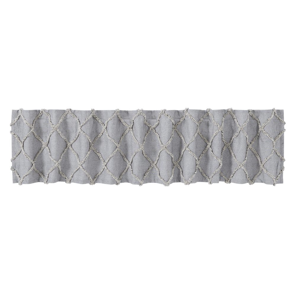 Frayed Lattice Creme & Black Valance 16x90