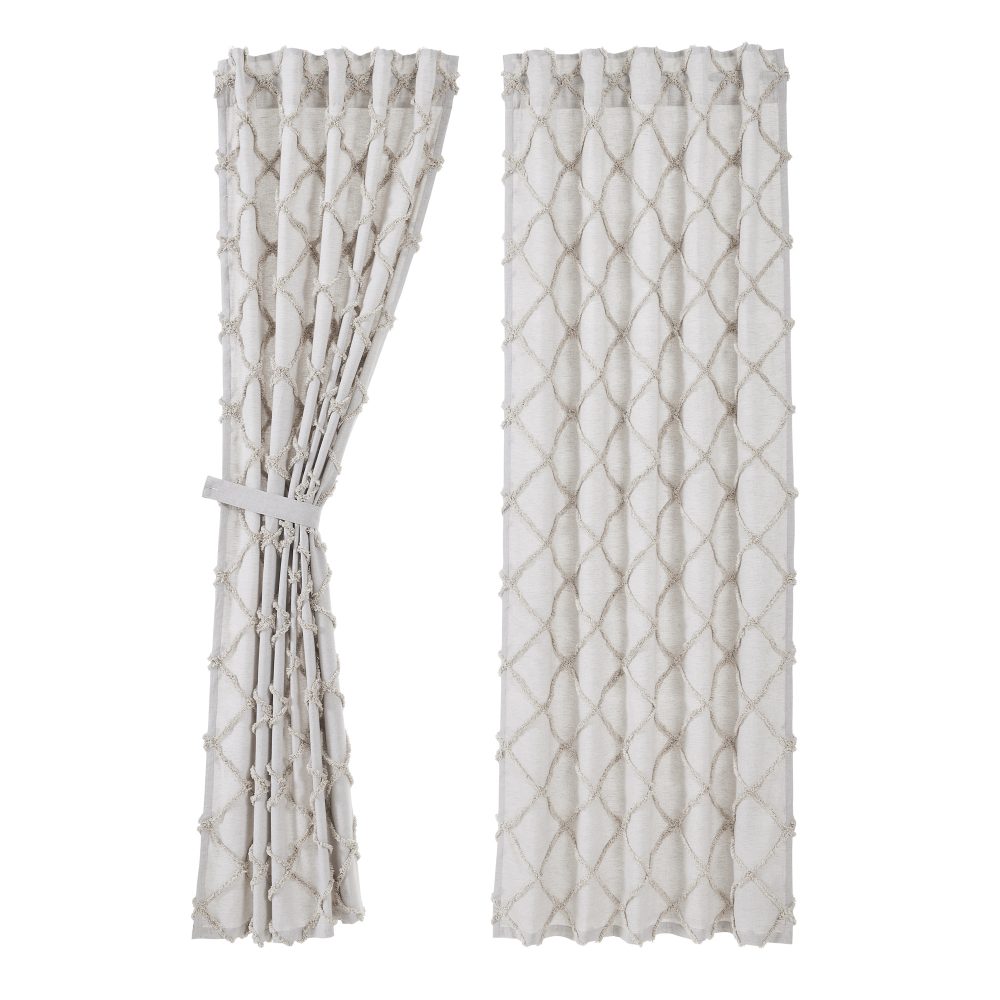 Frayed Lattice Oatmeal Panel Set of 2 84x40