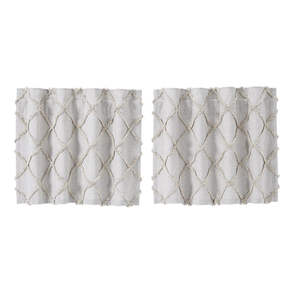 Frayed Lattice Oatmeal Tier Set of 2 L24xW36