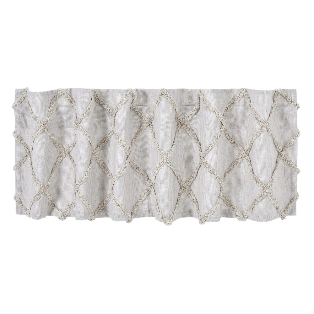 Frayed Lattice Oatmeal Valance 16x60