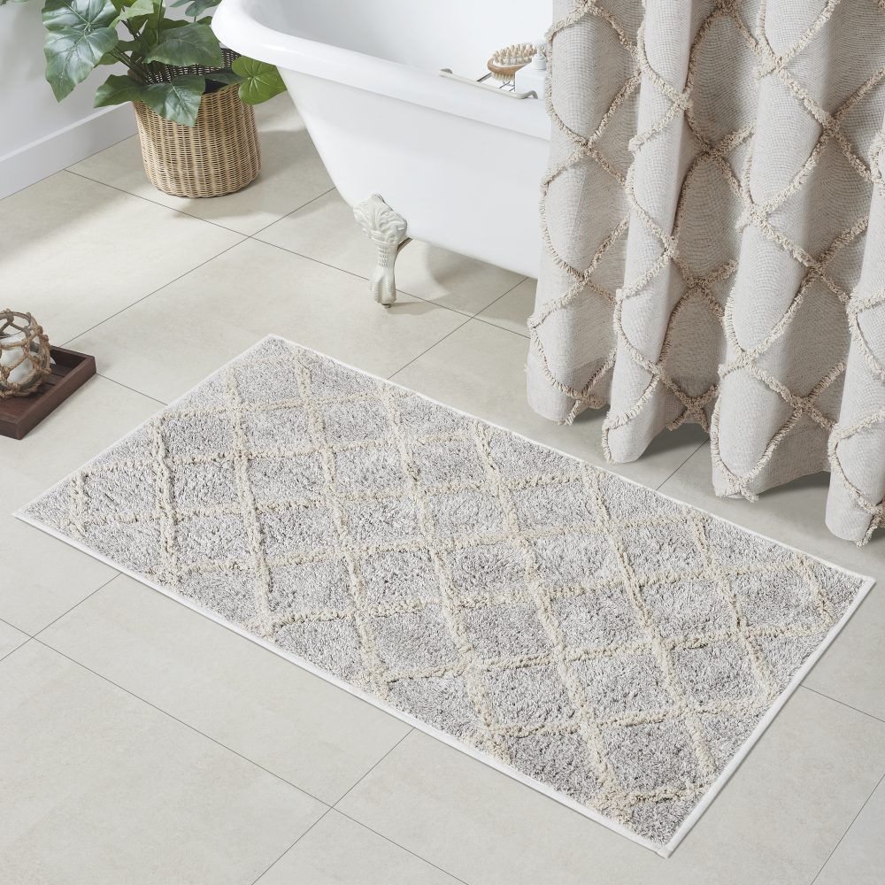 Frayed Lattice Oatmeal Bathmat 27x48