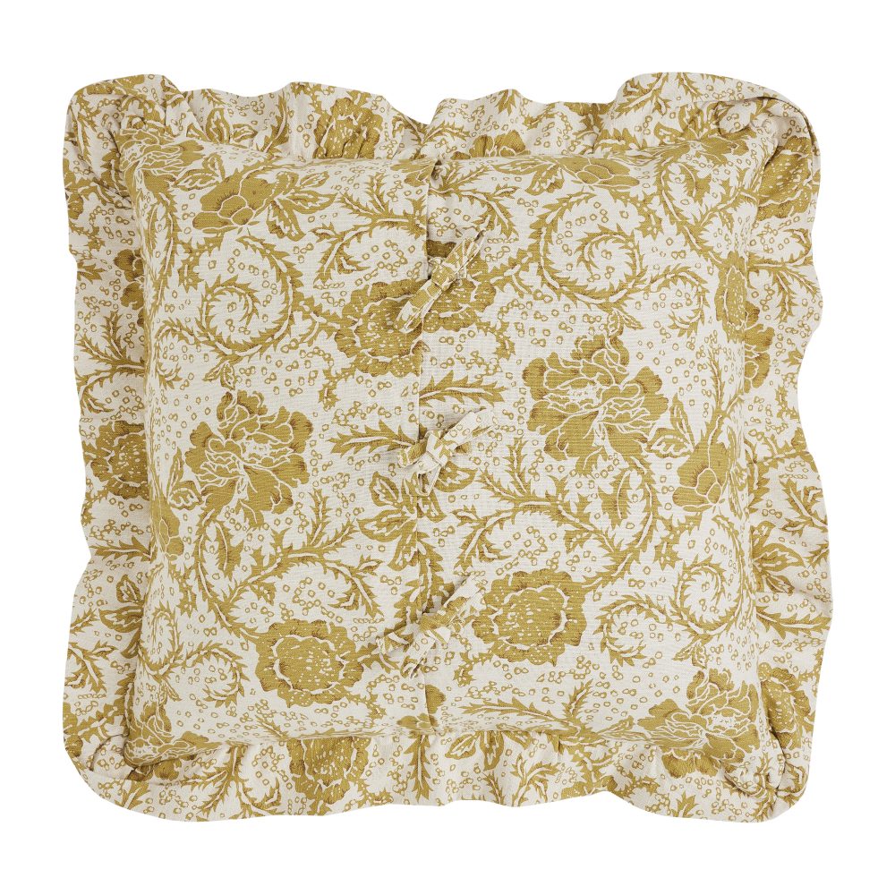 Dorset Gold Floral Fabric Euro Sham 26x26