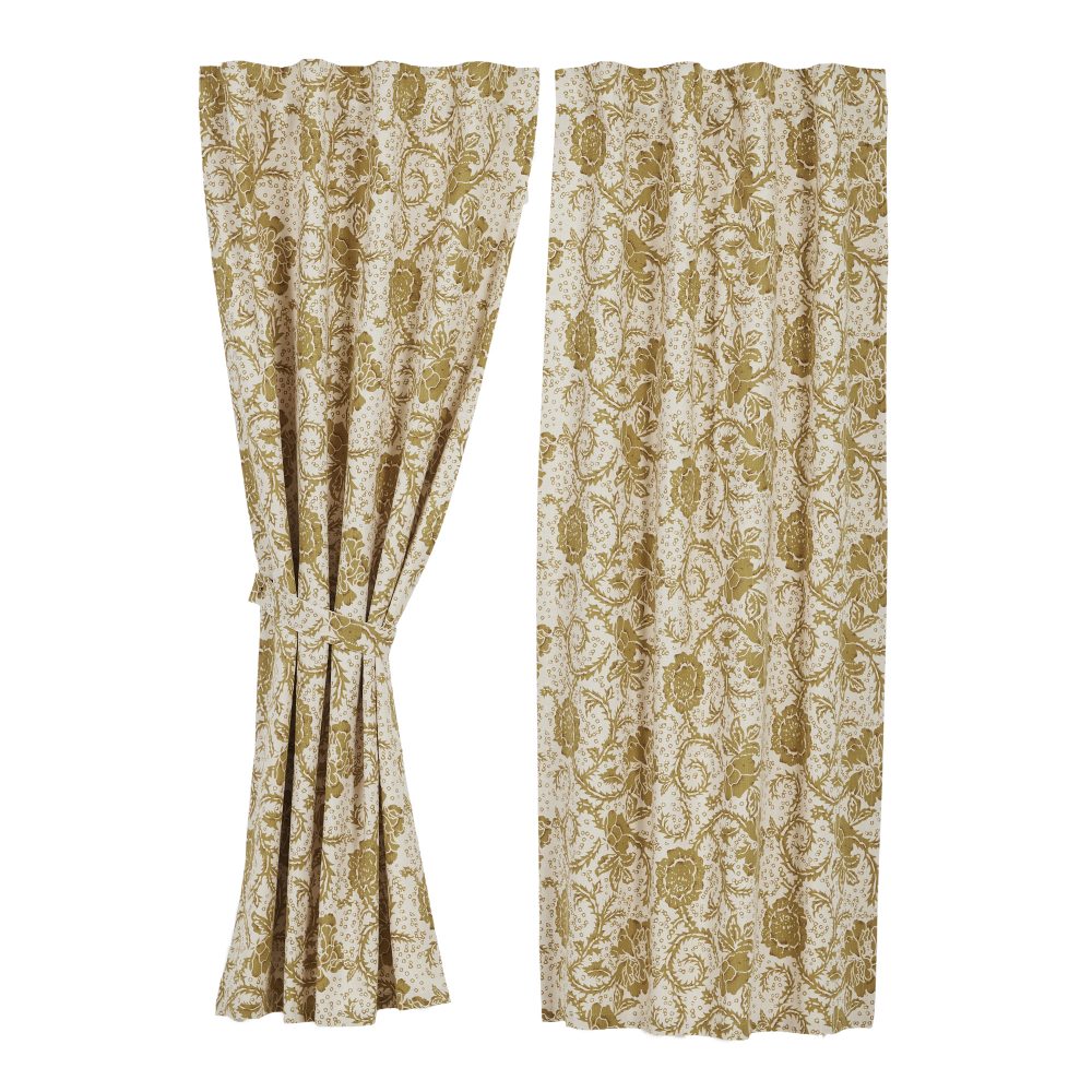 Dorset Gold Floral Short Panel Set of 2 63x36