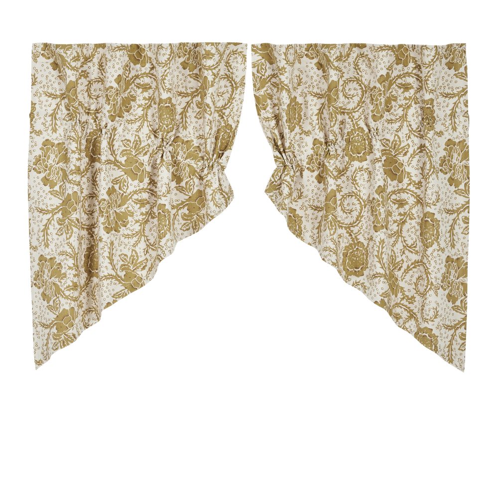 Dorset Gold Floral Prairie Swag Set of 2 36x36x18