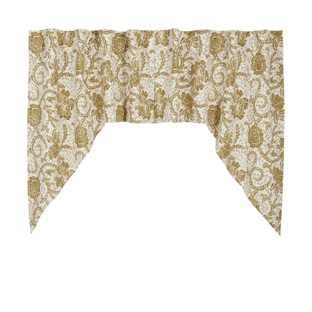 Dorset Gold Floral Swag Set of 2 36x36x16