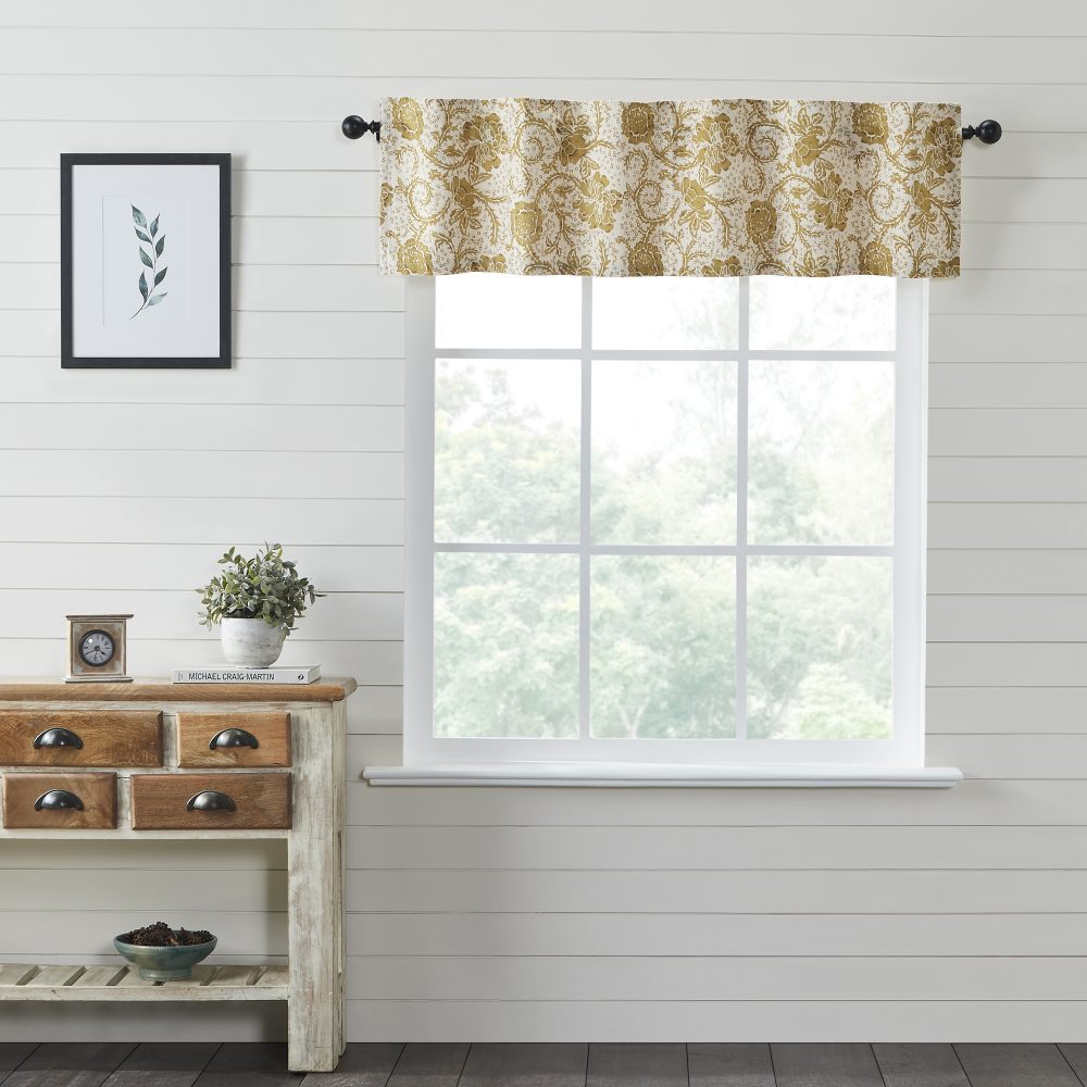 Dorset Gold Floral Valance 16x60