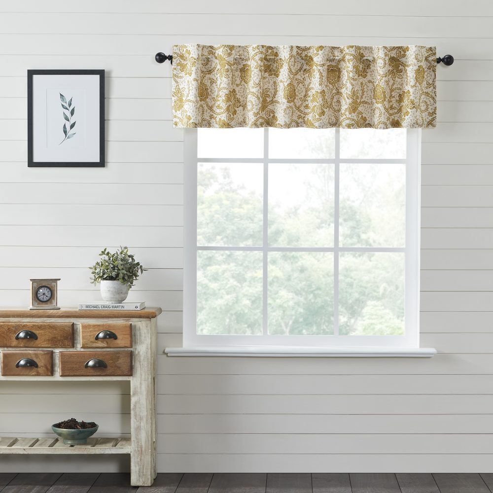 Dorset Gold Floral Valance 16x72