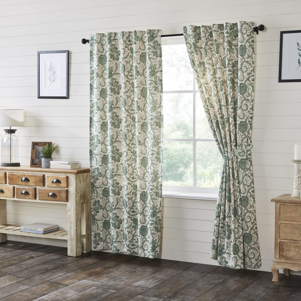 Dorset Green Floral Panel Set of 2 84x40