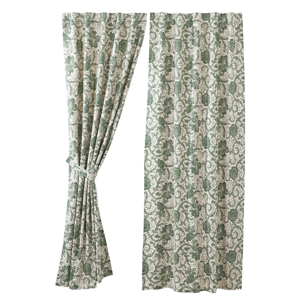 Dorset Green Floral Panel Set of 2 84x40