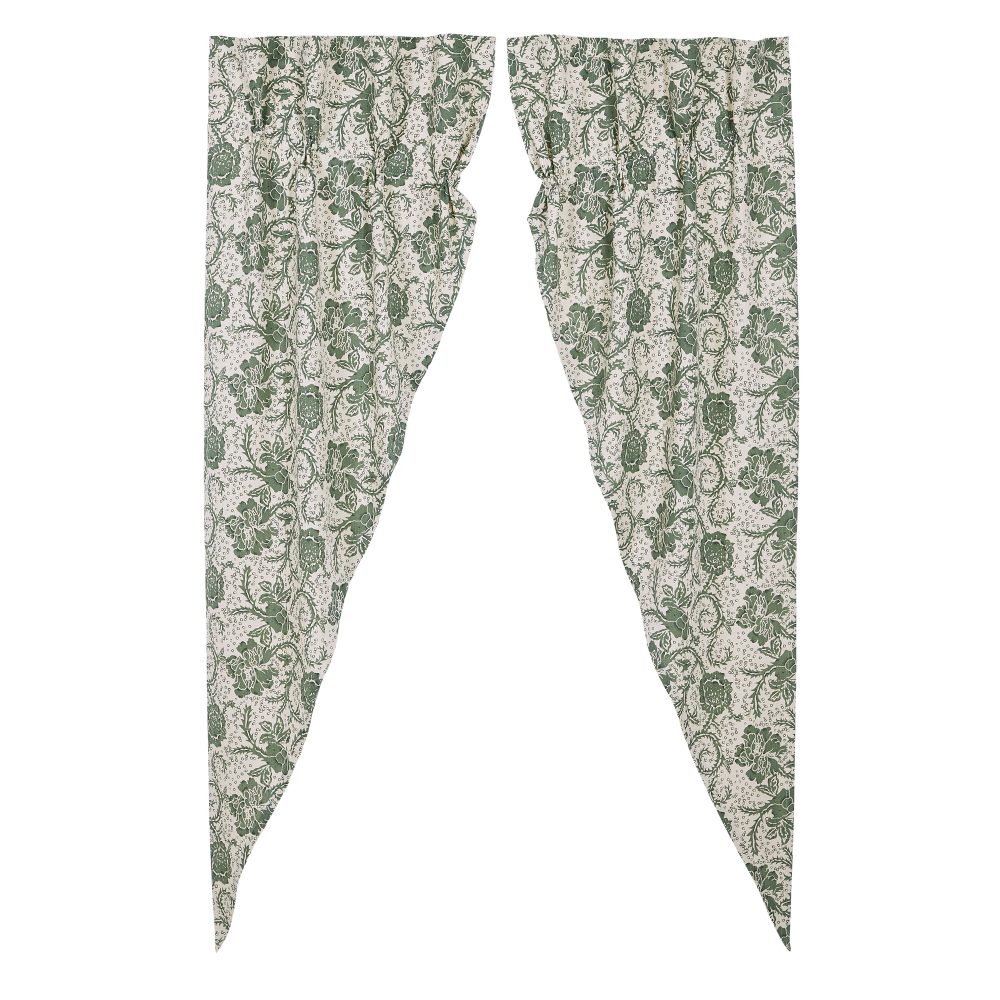 Dorset Green Floral Prairie Long Panel Set of 2 84x36x18