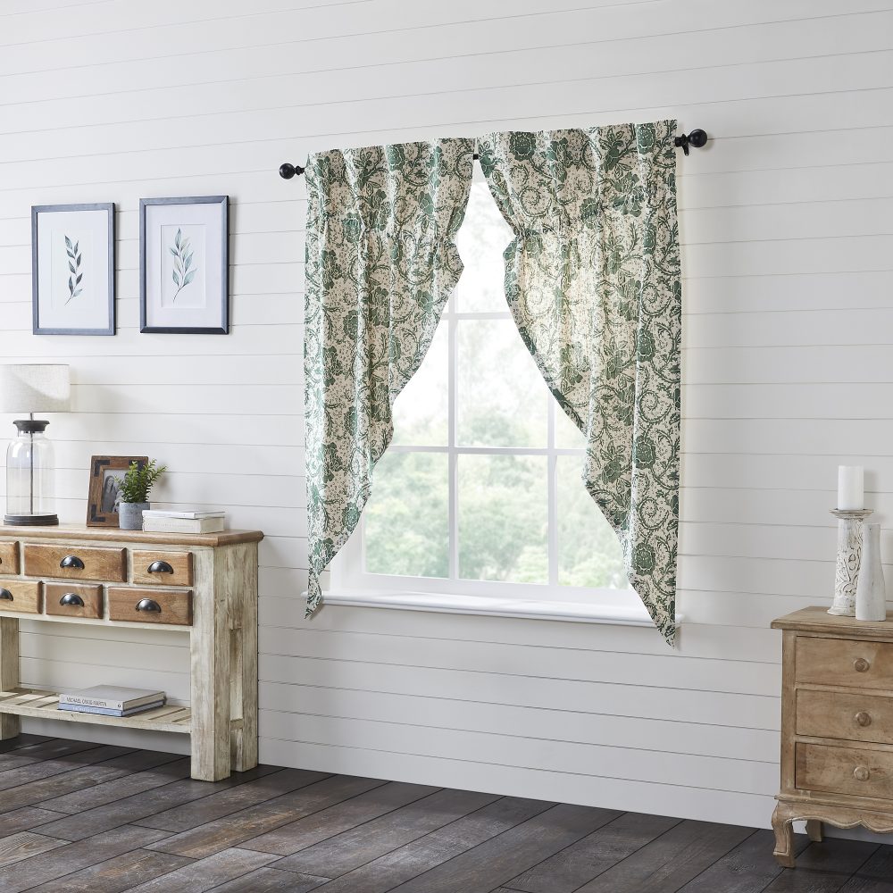 Dorset Green Floral Prairie Short Panel Set of 2 63x36x18