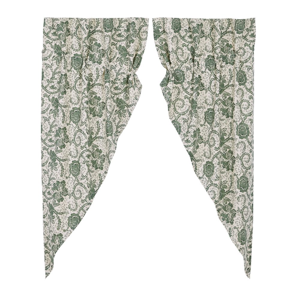 Dorset Green Floral Prairie Short Panel Set of 2 63x36x18