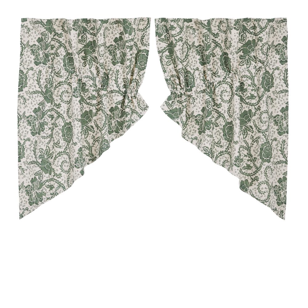 Dorset Green Floral Prairie Swag Set of 2 36x36x18