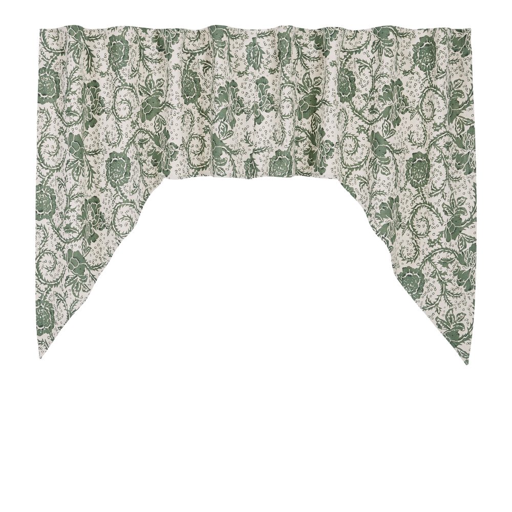 Dorset Green Floral Swag Set of 2 36x36x16