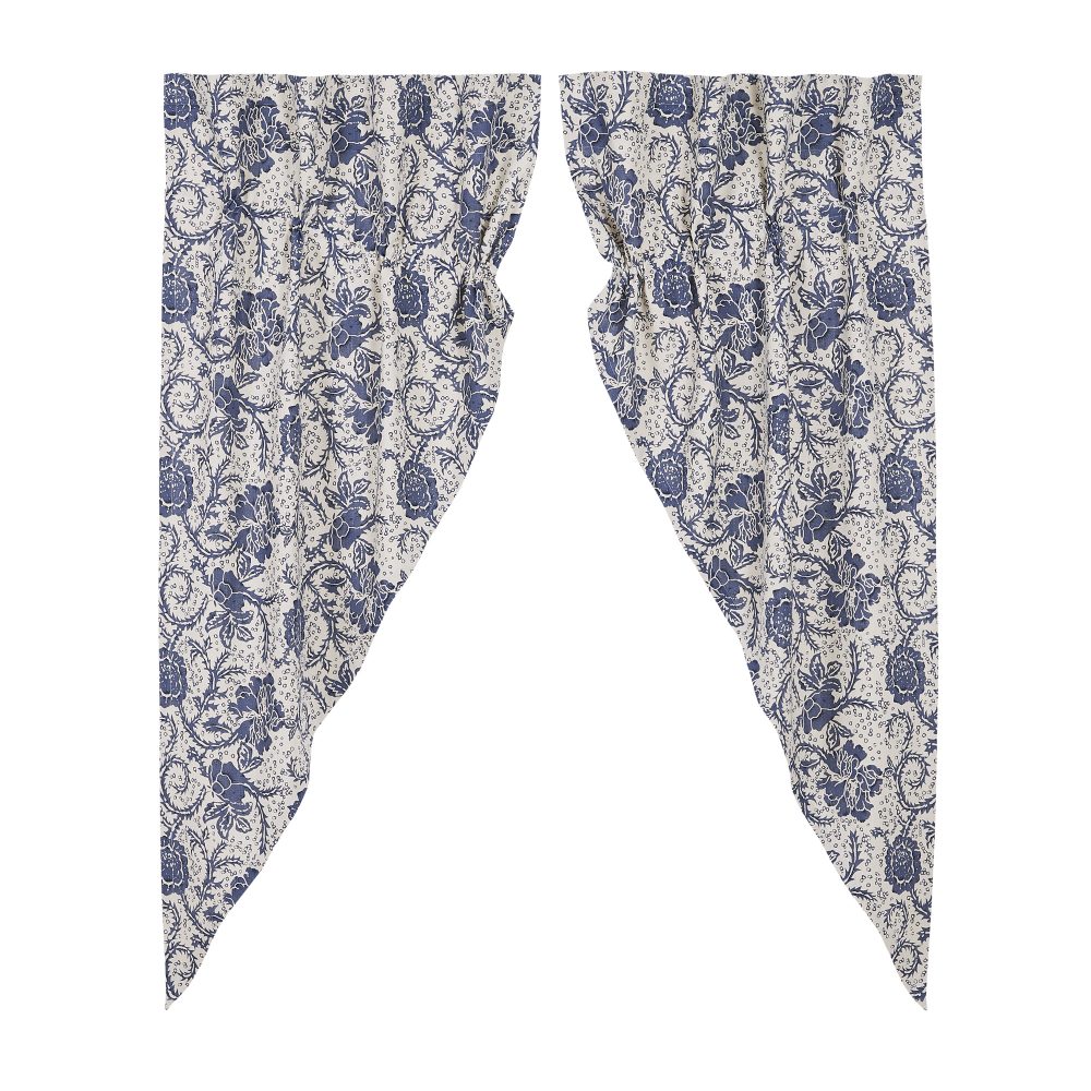 Dorset Navy Floral Prairie Short Panel Set of 2 63x36x18