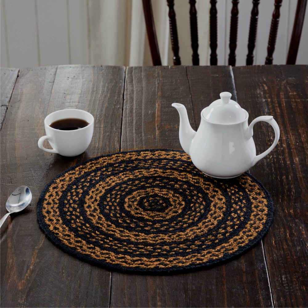 Black & Tan Jute Trivet 15