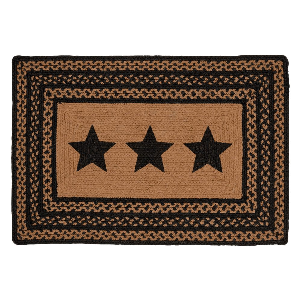 Farmhouse Jute Rug Rect Stencil Stars 20x30