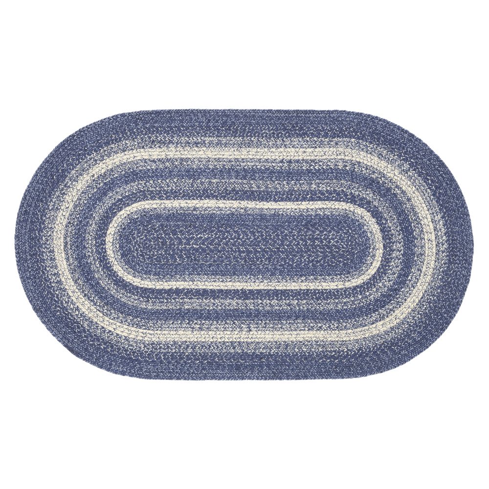 Great Falls Blue Jute Rug Oval w/ Pad 36x60