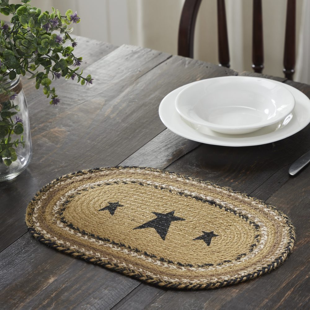 Kettle Grove Jute Placemat Stencil Stars 10x15