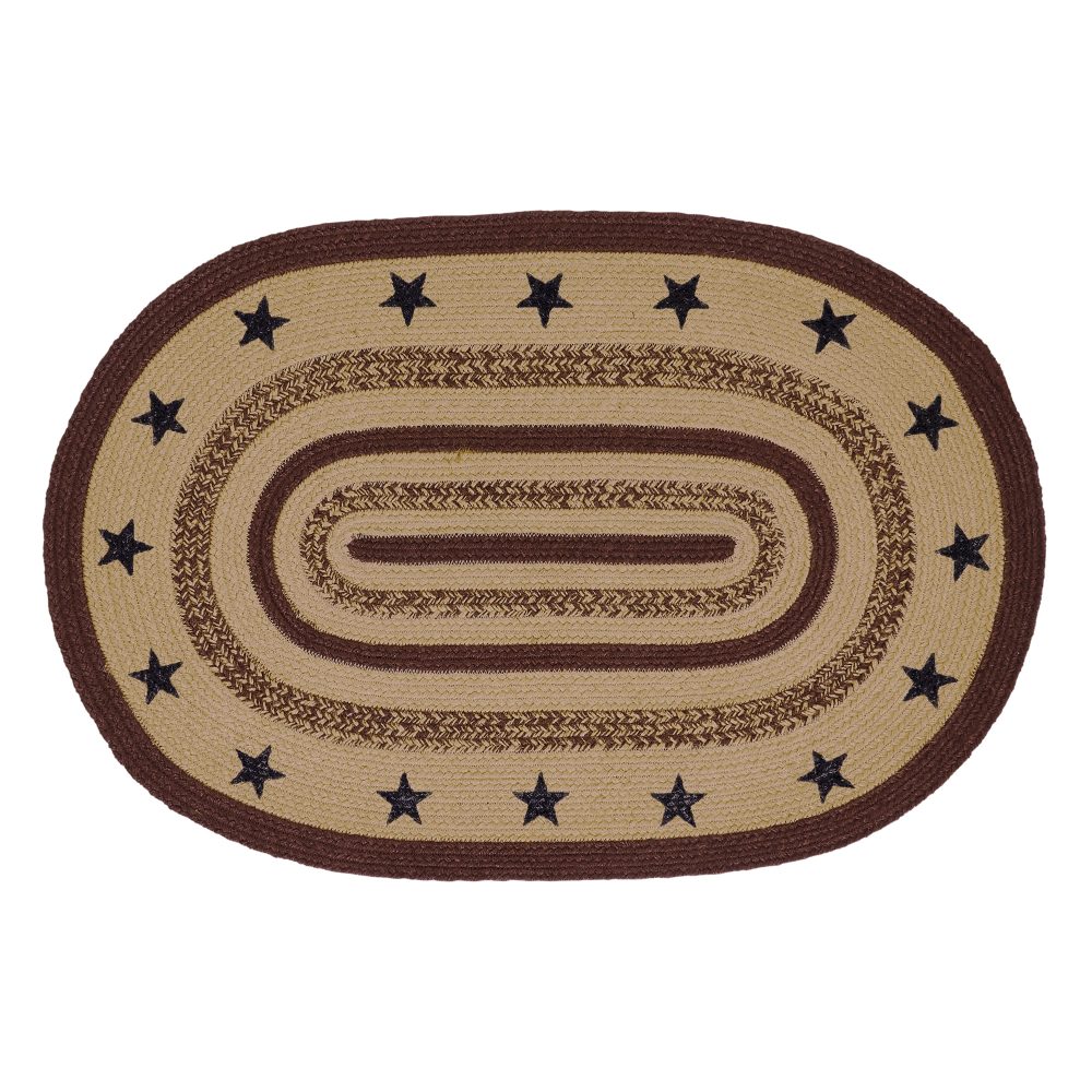 Potomac Jute Rug Oval Stencil Stars 24x36