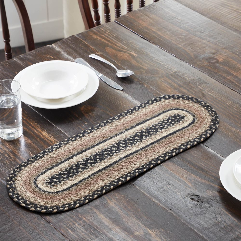 Sawyer Mill Charcoal Creme Jute Oval Runner 8x24