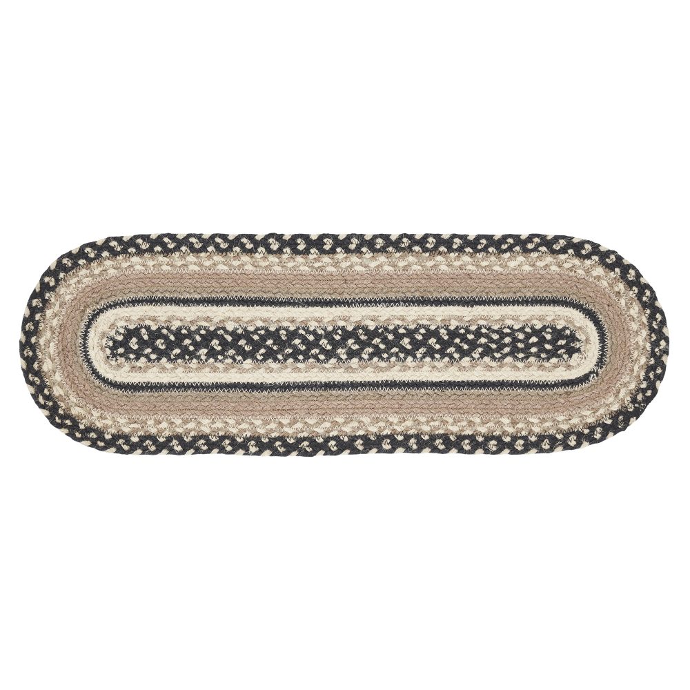 Sawyer Mill Charcoal Creme Jute Oval Runner 8x24