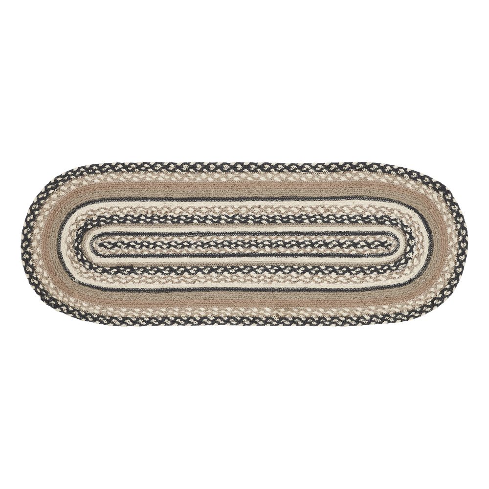 Sawyer Mill Charcoal Creme Jute Oval Runner 13x36