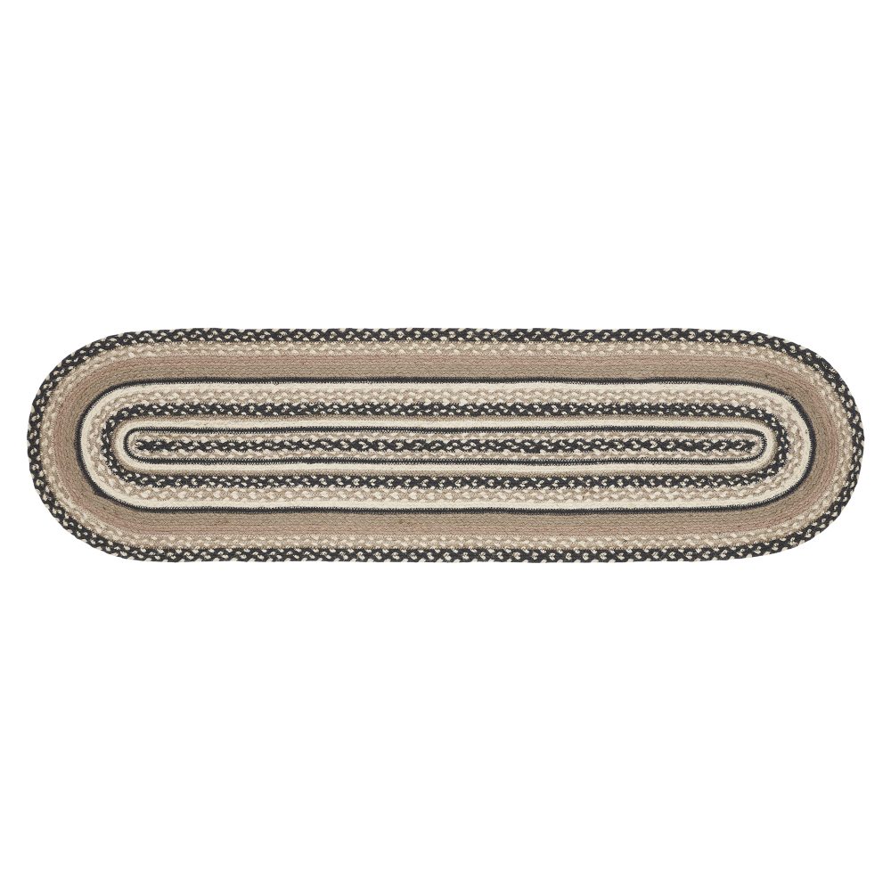 Sawyer Mill Charcoal Creme Jute Oval Runner 13x48