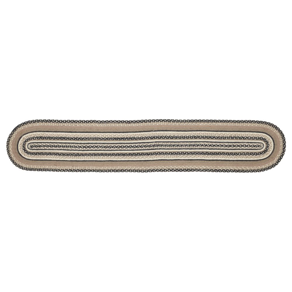 Sawyer Mill Charcoal Creme Jute Oval Runner 13x72