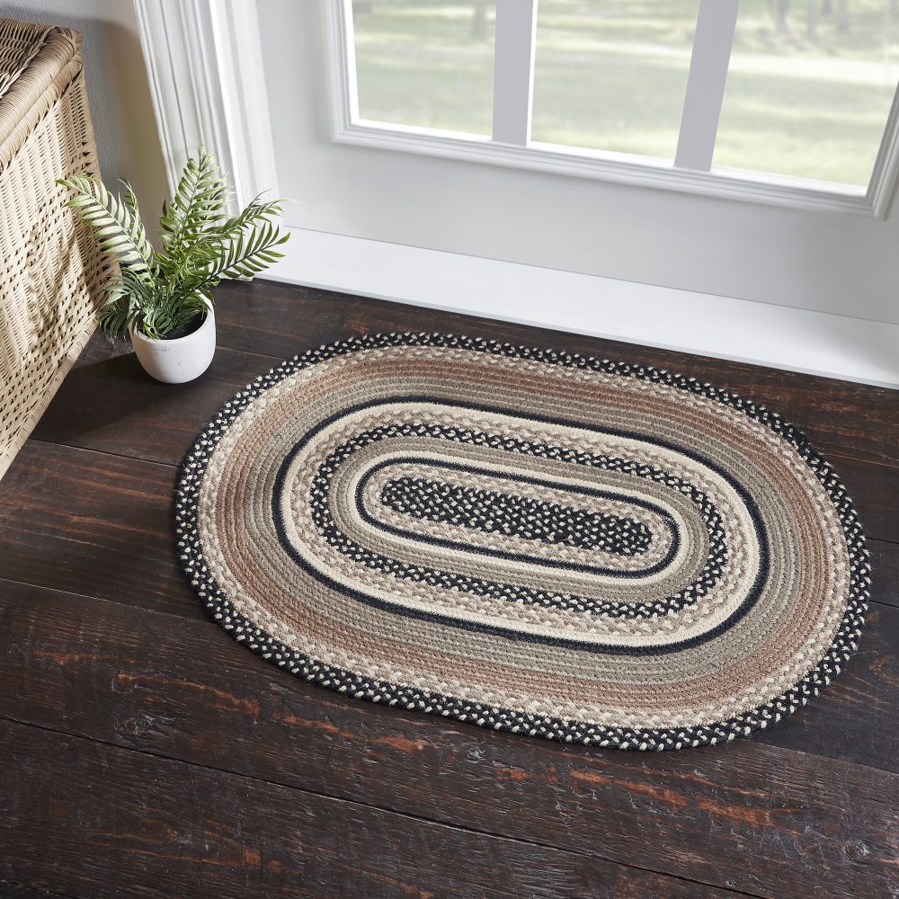 Sawyer Mill Charcoal Creme Jute Rug Oval 24x36