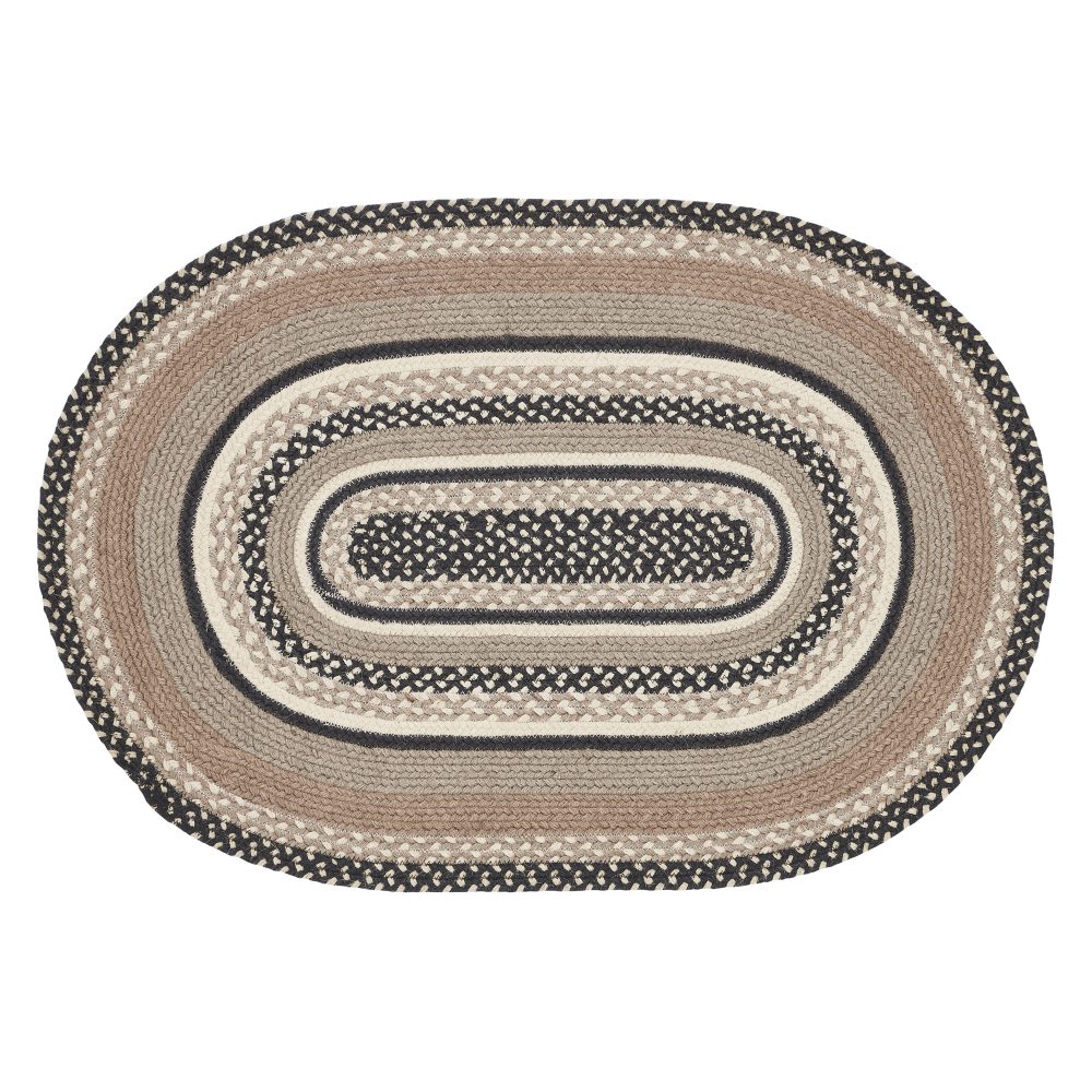 Sawyer Mill Charcoal Creme Jute Rug Oval 24x36