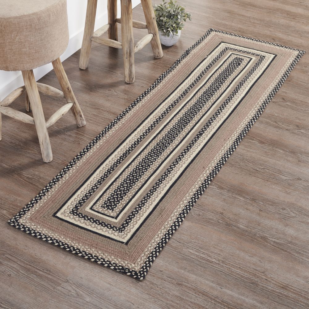 Sawyer Mill Charcoal Creme Jute Rug/Runner Rect w/ Pad 24x78