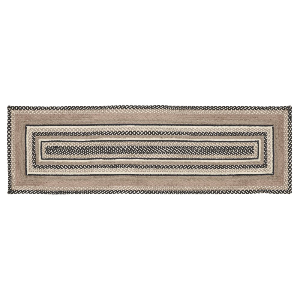 Sawyer Mill Charcoal Creme Jute Rug/Runner Rect w/ Pad 24x78