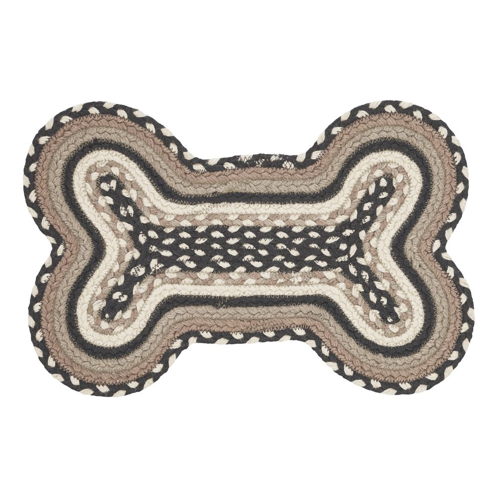 Sawyer Mill Charcoal Creme Indoor/Outdoor Small Bone Rug 11.5x17.5