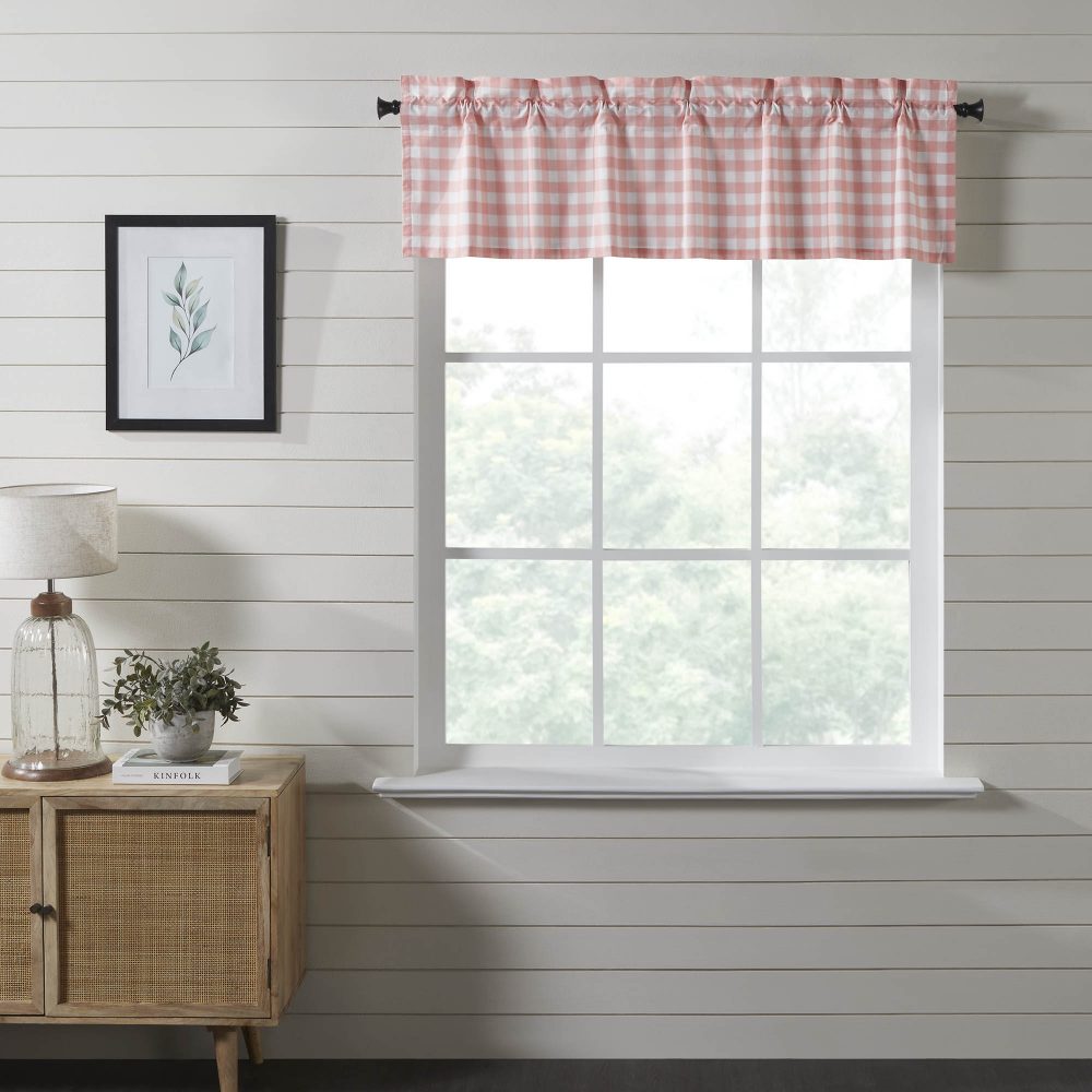 Annie Buffalo Coral Check Valance 16x60