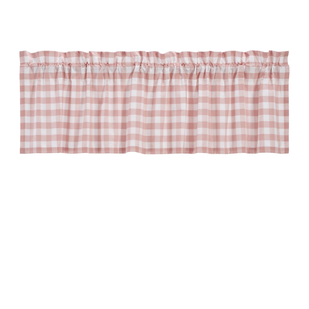 Annie Buffalo Coral Check Valance 16x60